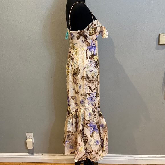 Zimmermann COCO TIE FRONT MIDI LINEN DRESS AU 1= US 6 NWOT - Picture 15 of 17